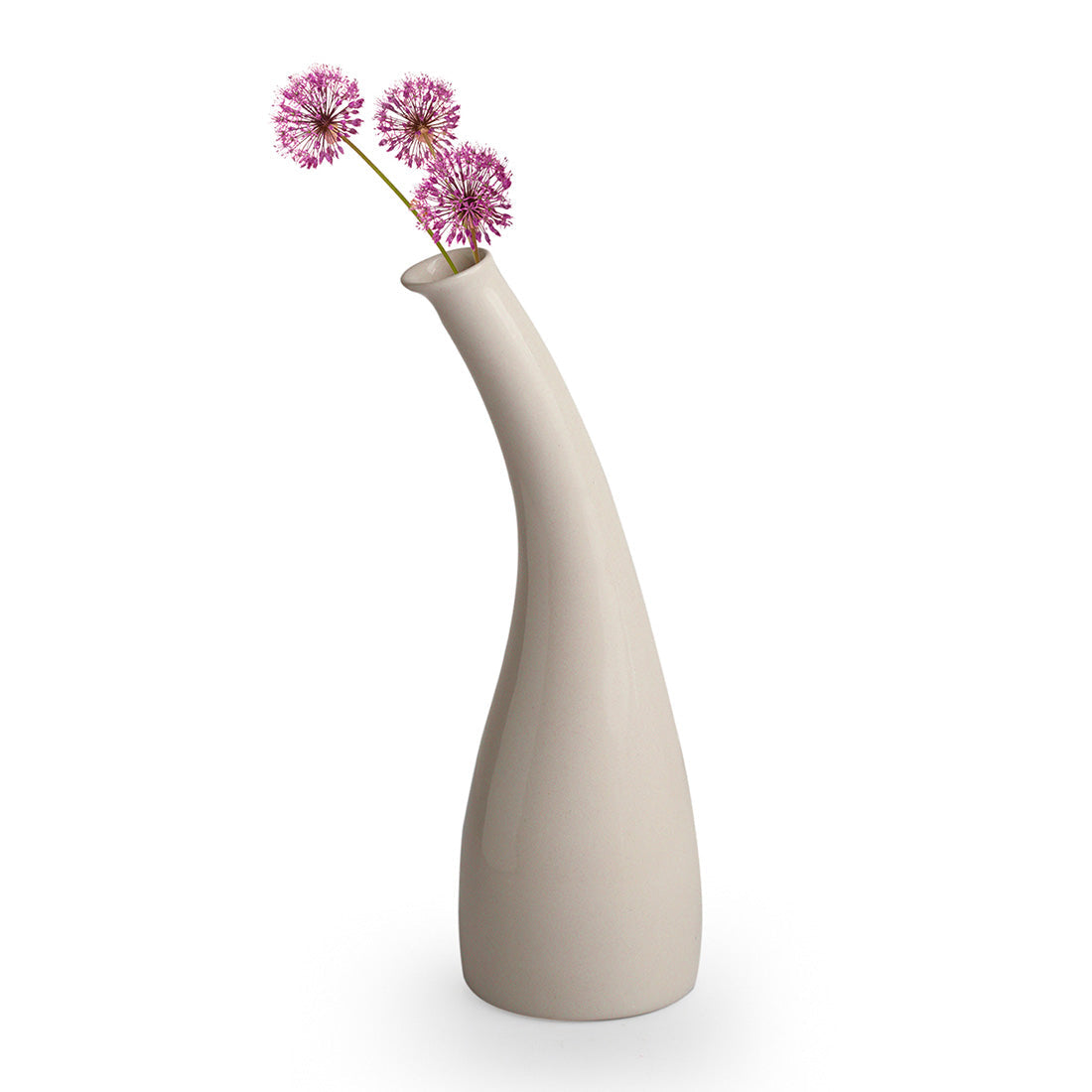 'Minimalistic Tilted Modern' Decorative Ceramic Vase (Handglazed Studio Pottery, 31 cm)