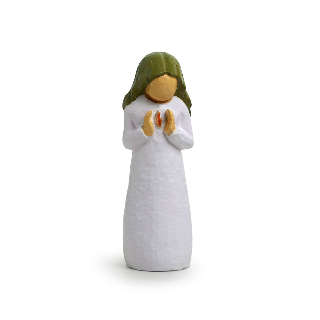 'Heartbeats' Hand-Carved & Hand-Painted Wood Figurine Showpiece