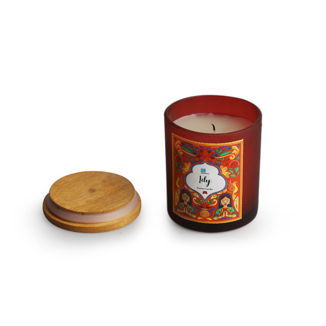 Lily' Handmade Wax Jar Scented Candle (40 Hours Burn Time, Soy Blend, Reusable Jar)