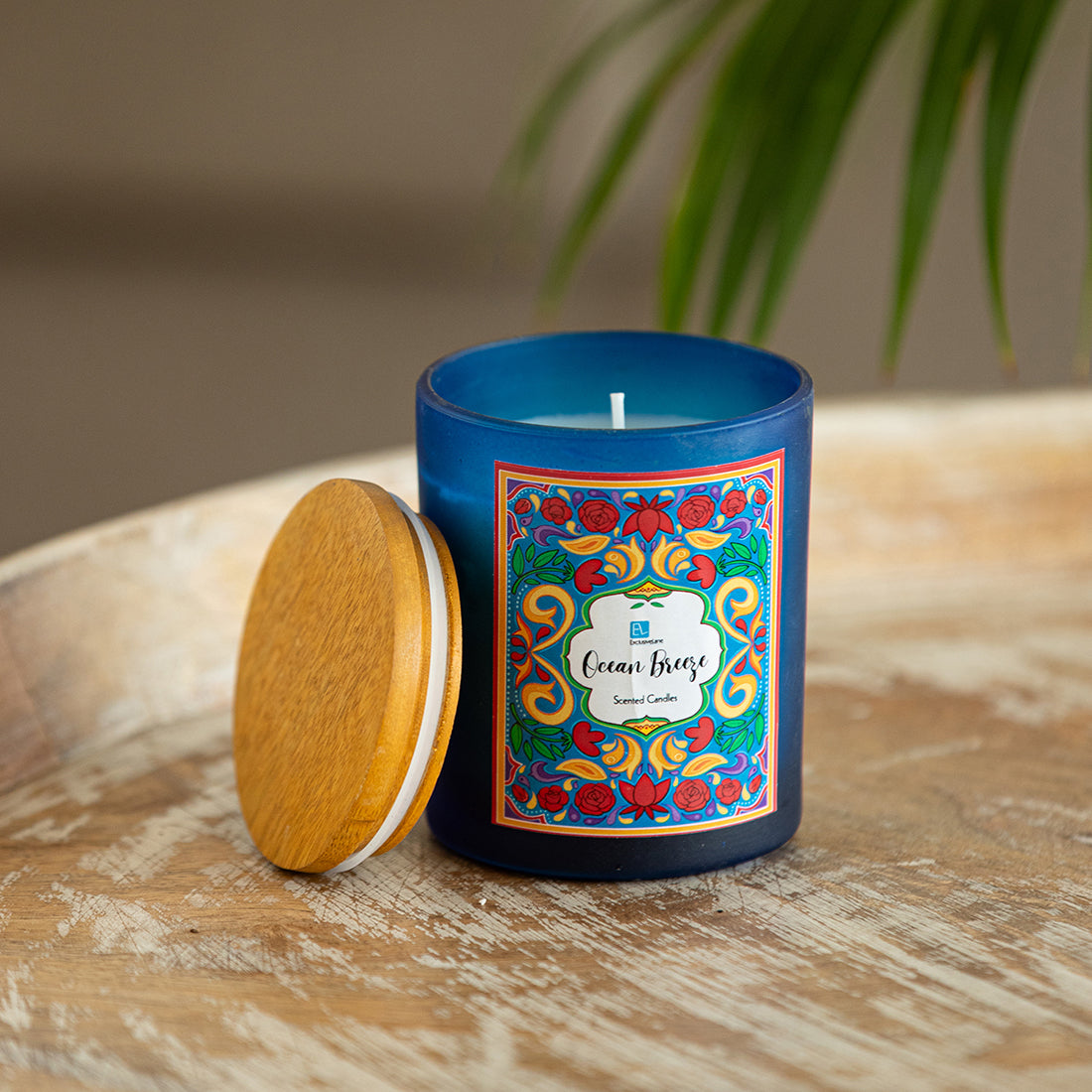Ocean Breeze' Handmade Wax Jar Scented Candle (40 Hours Burn Time, Soy Blend, Reusable Jar)