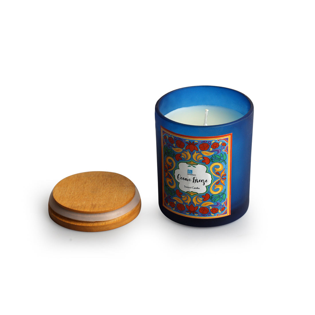 Ocean Breeze' Handmade Wax Jar Scented Candle (40 Hours Burn Time, Soy Blend, Reusable Jar)
