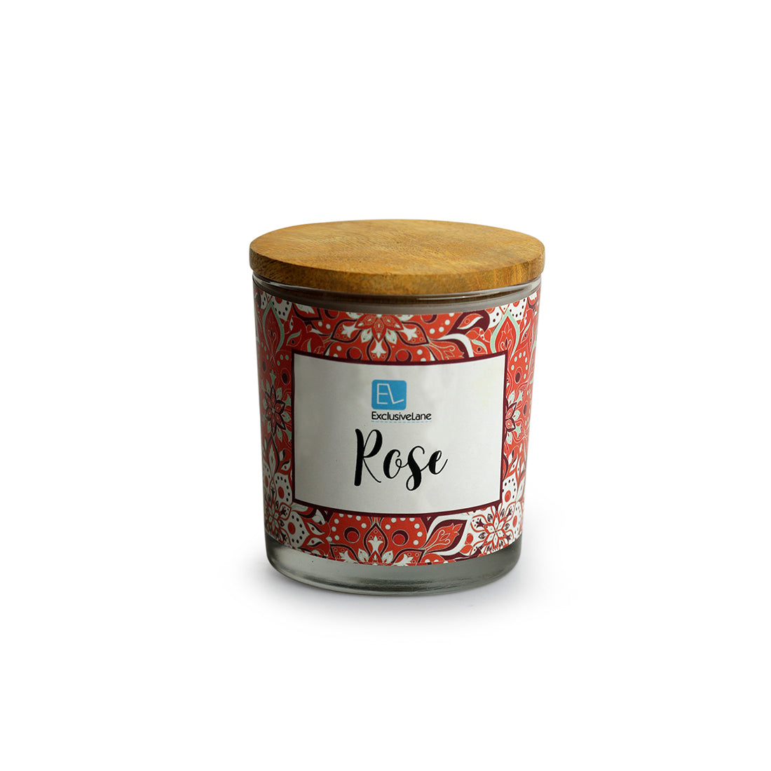 Rose' Handmade Wax Jar Scented Candle (28 Hours Burn Time, Soy Blend, Reusable Jar)