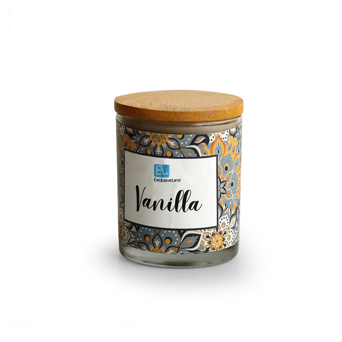 Vanilla' Handmade Wax Jar Scented Candle (28 Hours Burn Time, Soy Blend, Reusable Jar)