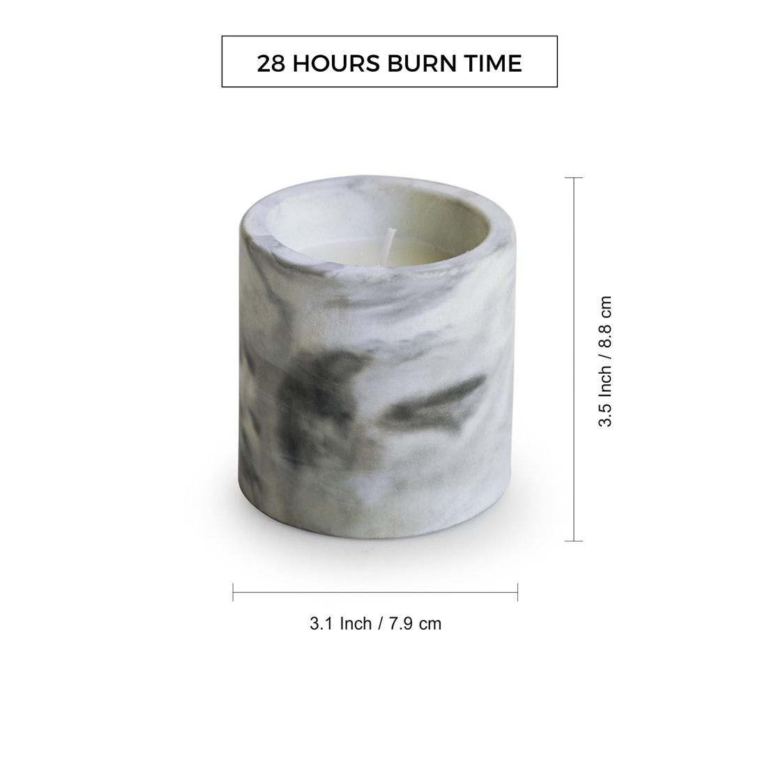 Cedarwood' Handmade Wax Concrete Jar Scented Candle (28 Hours Burn Time, Soy Blend)