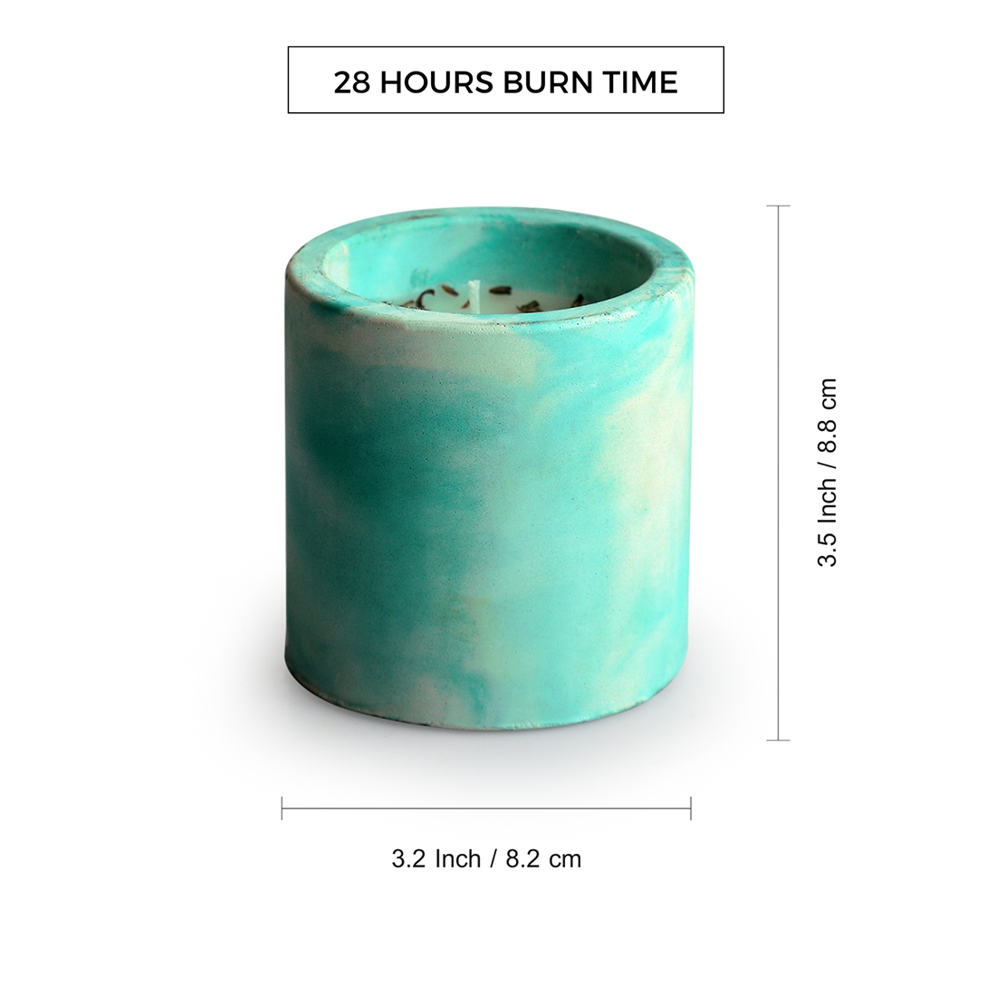 Lavender' Handmade Wax Concrete Jar Scented Candle (28 Hours Burn Time, Soy Blend)