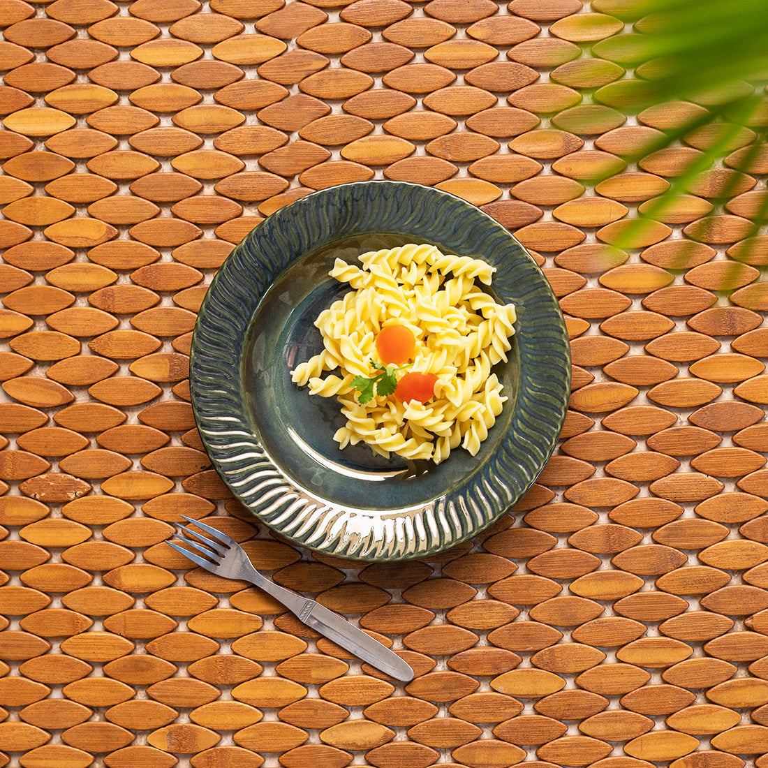 'Coral Reef' Ceramic Pasta Plate (Hand Glazed Studio Pottery, Microwave Safe)