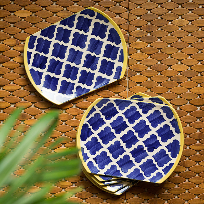 'Moroccan Platter Package' Hand-Painted Plates In Ceramic (25.4 cm, Set Of 6)