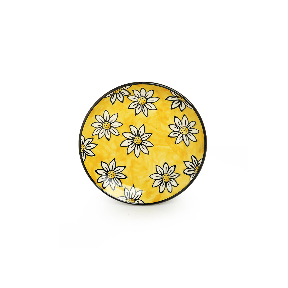 'Californian Sunflowers' Hand-Painted Ceramic Side/Quarter Plates (Set Of 6, 17.8 cm)