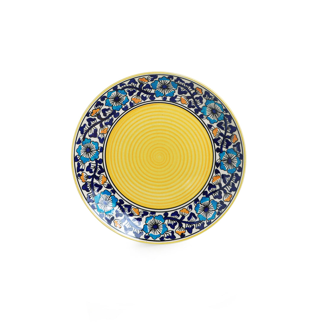 'Badamwari Bagheecha' Hand-Painted Ceramic Dinner Plates (Set of 2, Microwave Safe)
