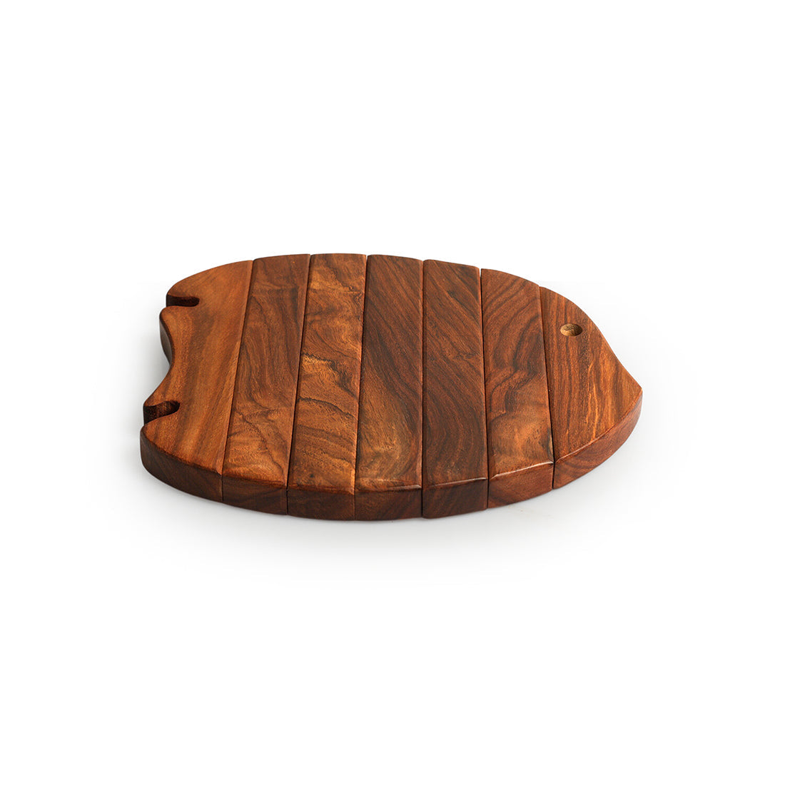 'Abstract Extendable Fish' Handcrafted Trivet Tray In Sheesham Wood