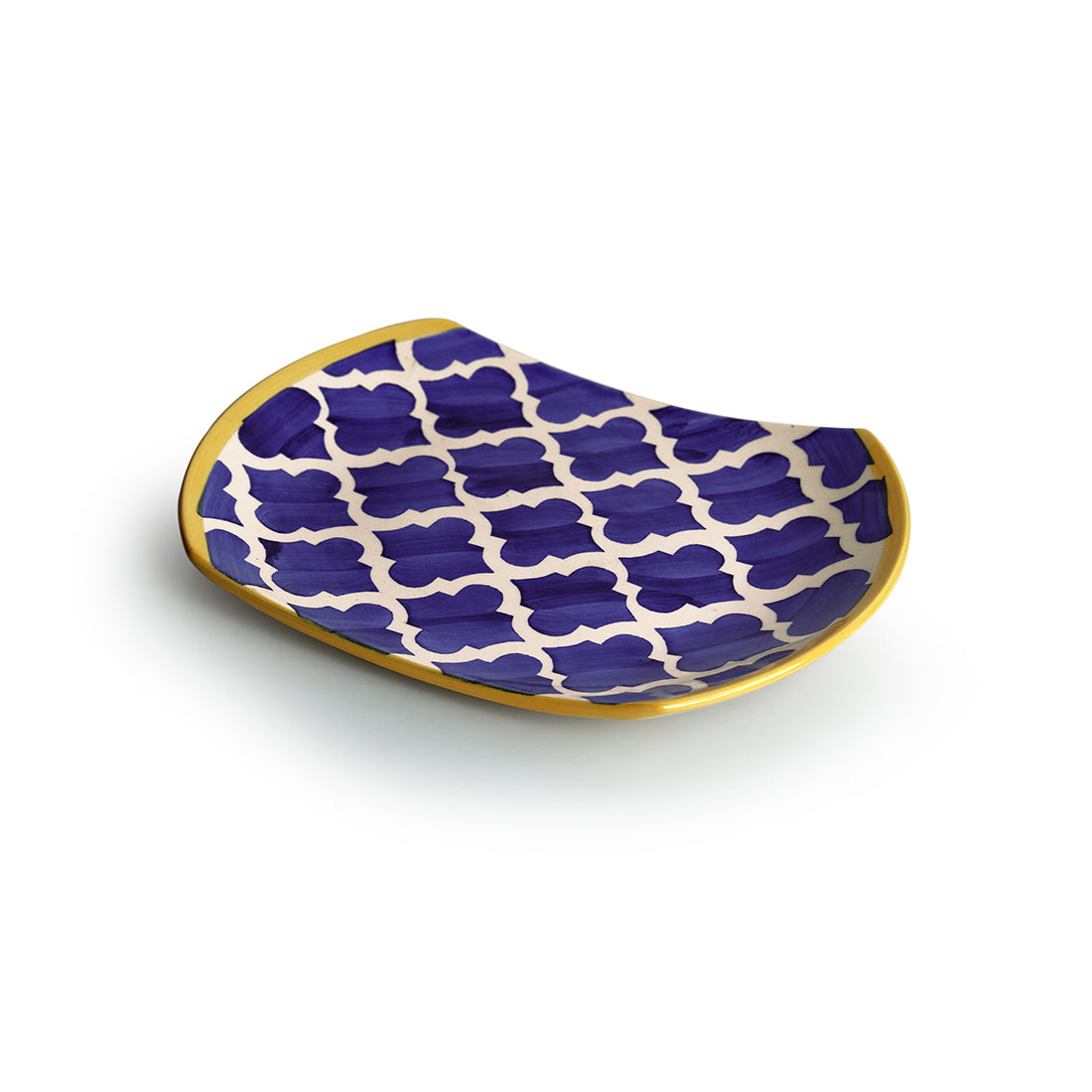 'Moroccan Platter Pair' Hand-Painted Plates In Ceramic (25.4 cm, Set Of 2)