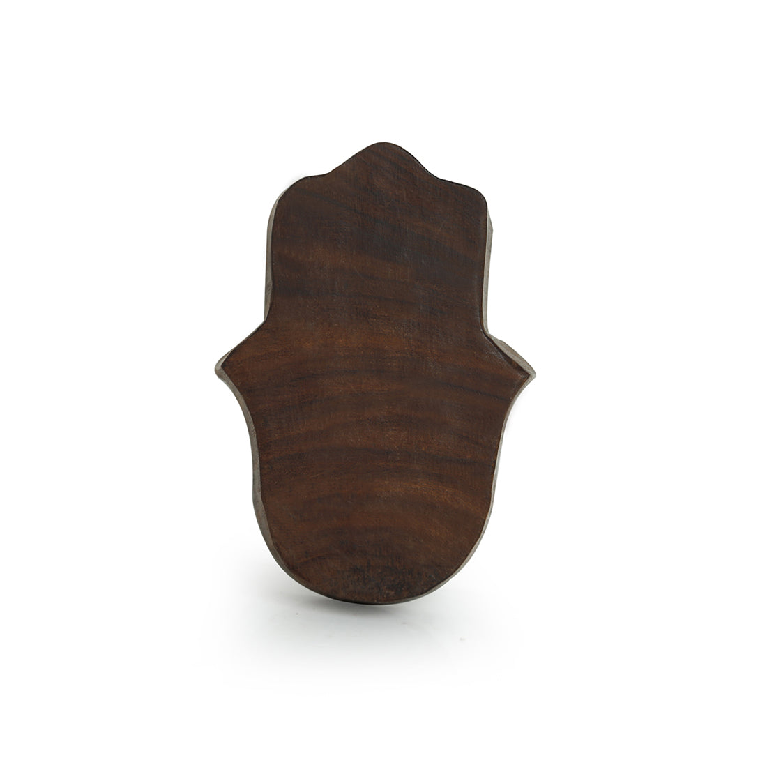 'Radiant Palm' Hand-Carved Block Tea-Light Holder In Sheesham Wood