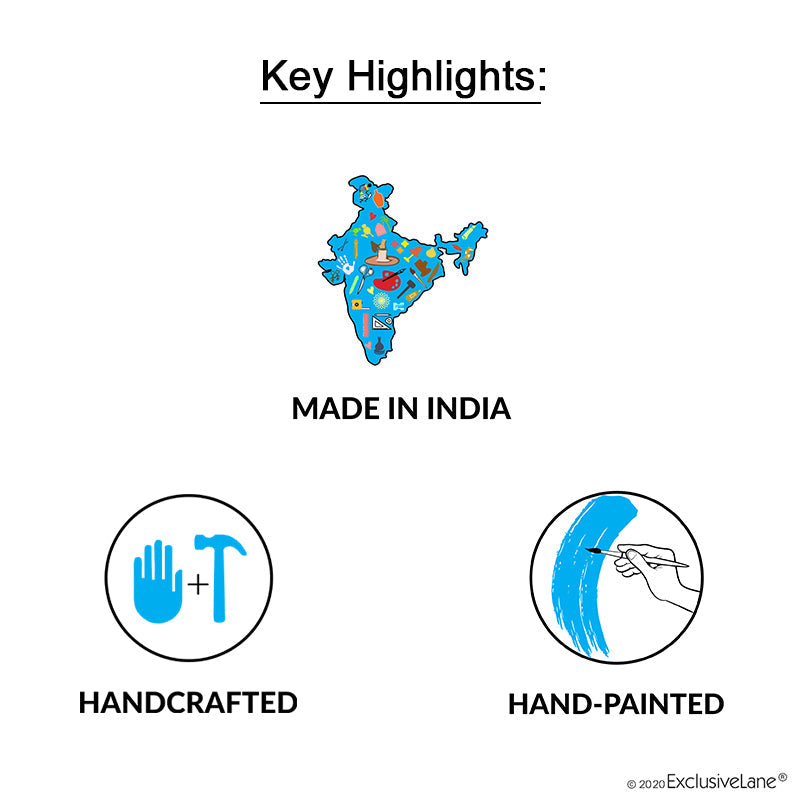 'In-Key-Geneous' Warli Hand-Painted Wooden Key Holder With Dhokra Art