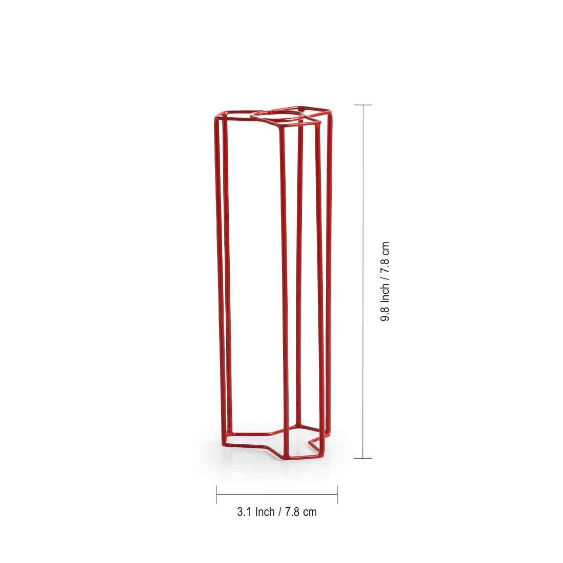 Modern Glass Garden' Test Tube Table Planter/Vase (25.4 cm | Red)
