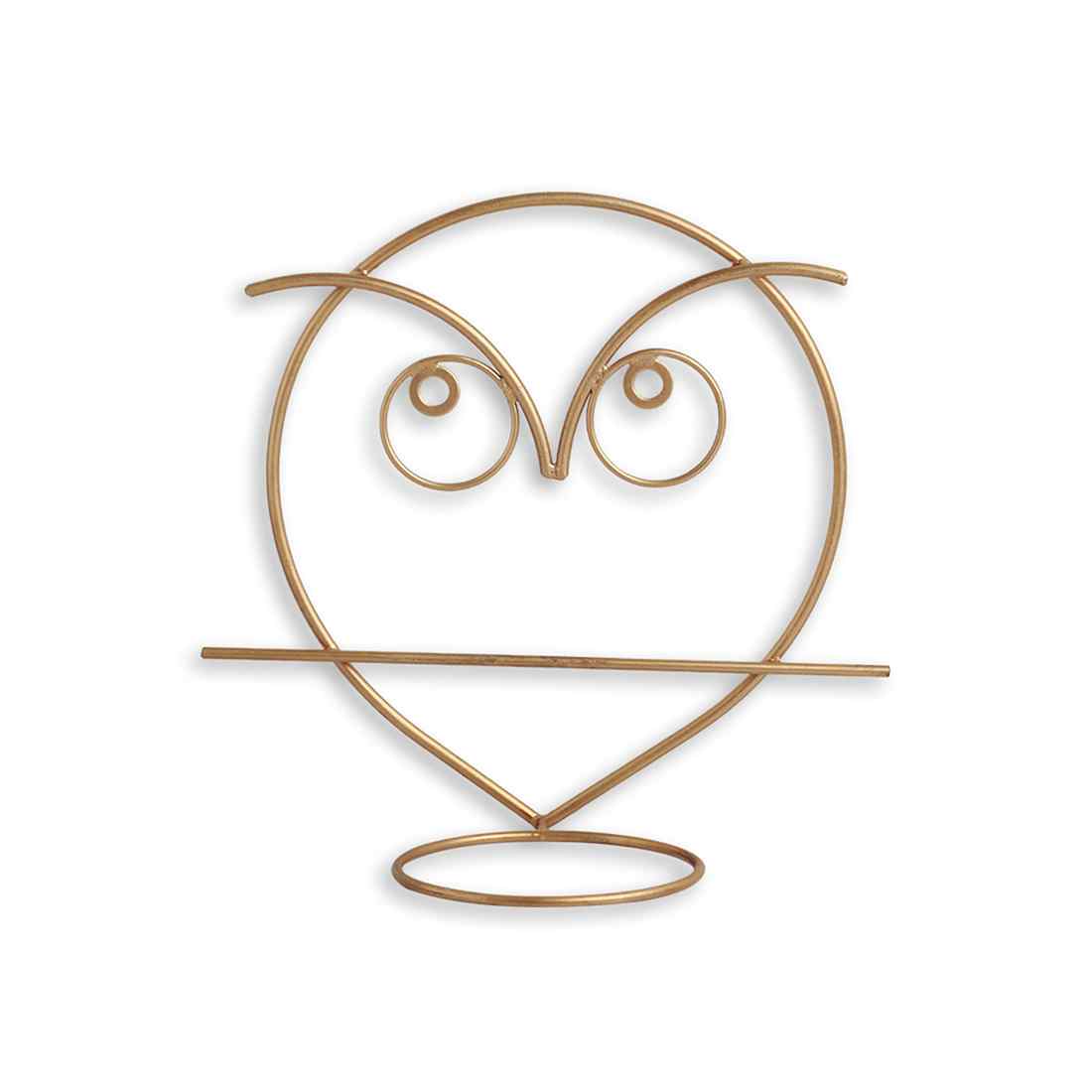 Angry Owl' Wall Planter Pot In Galvanized Iron (25.4 cm | Brass Finish)