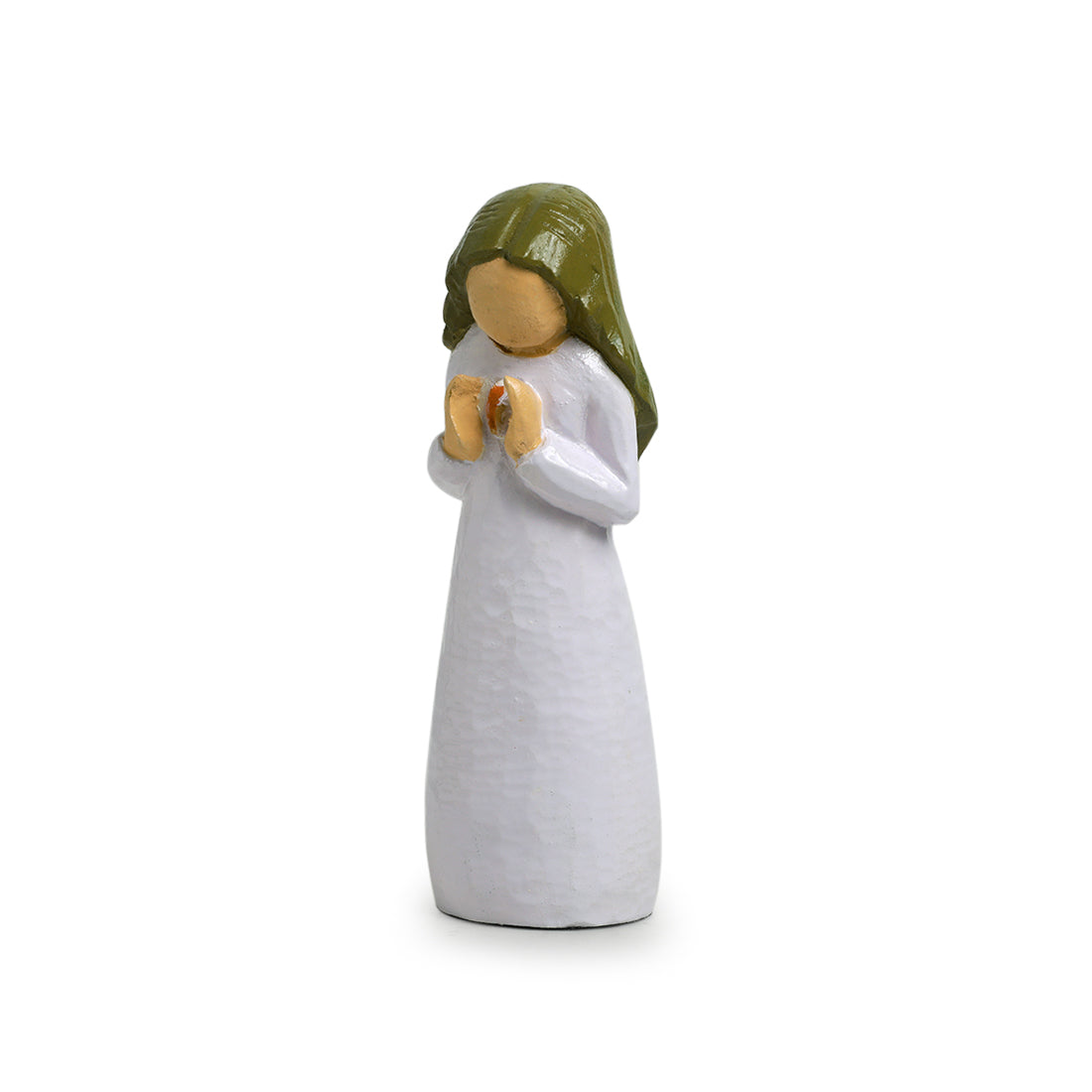 'Heartbeats' Hand-Carved & Hand-Painted Wood Figurine Showpiece