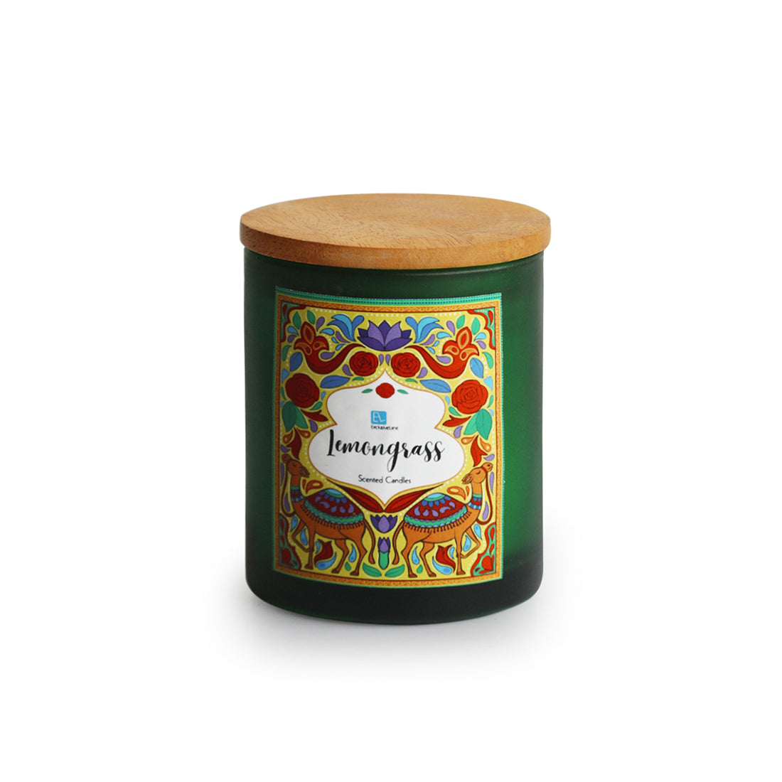 Lemongrass' Handmade Wax Jar Scented Candle (40 Hours Burn Time, Soy Blend, Reusable Jar)