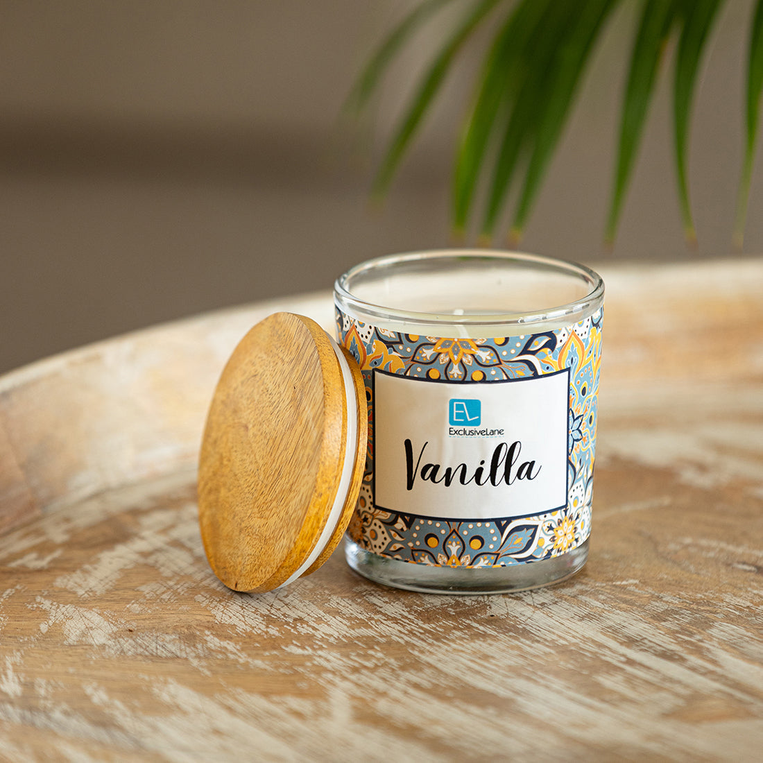 Vanilla' Handmade Wax Jar Scented Candle (28 Hours Burn Time, Soy Blend, Reusable Jar)