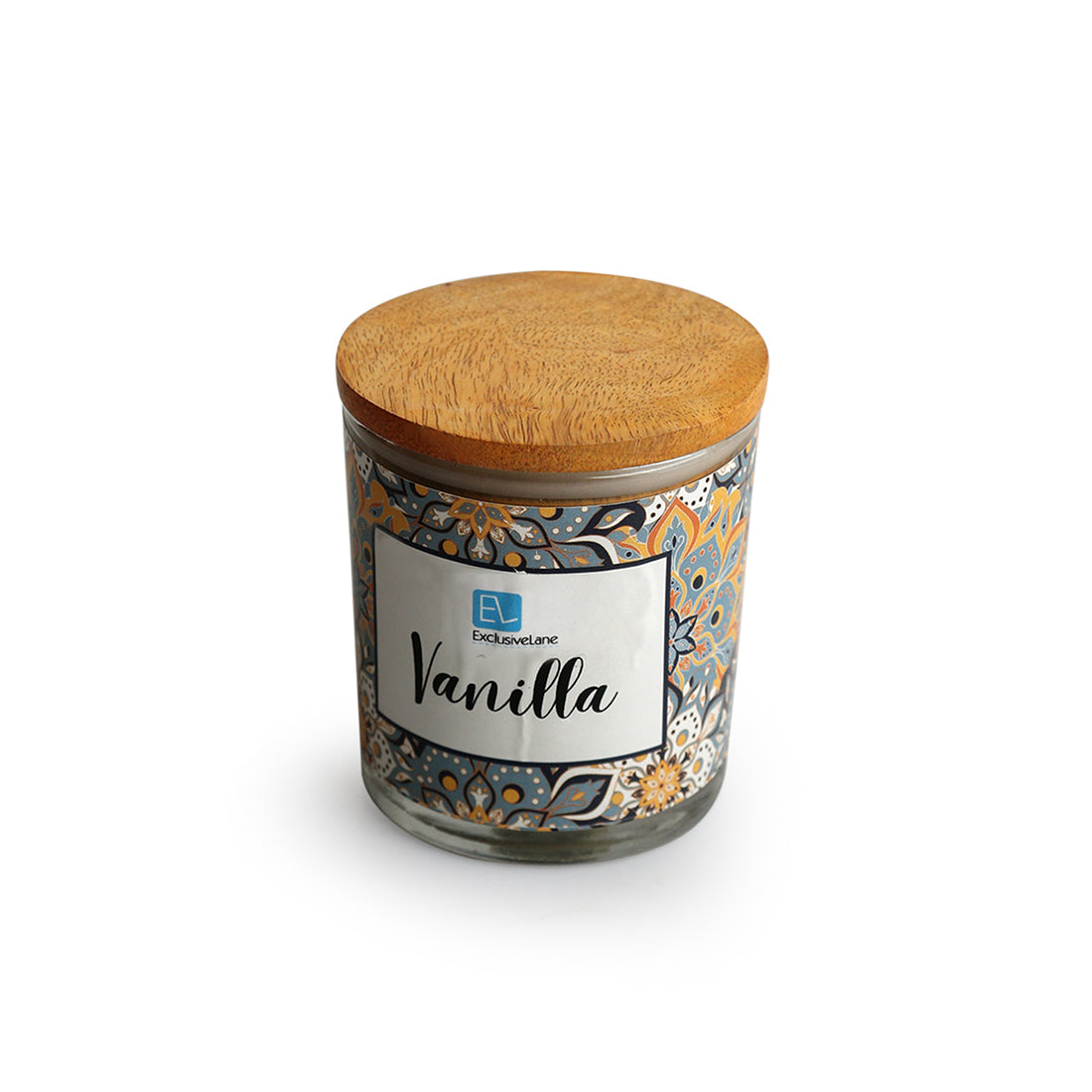 Vanilla' Handmade Wax Jar Scented Candle (28 Hours Burn Time, Soy Blend, Reusable Jar)